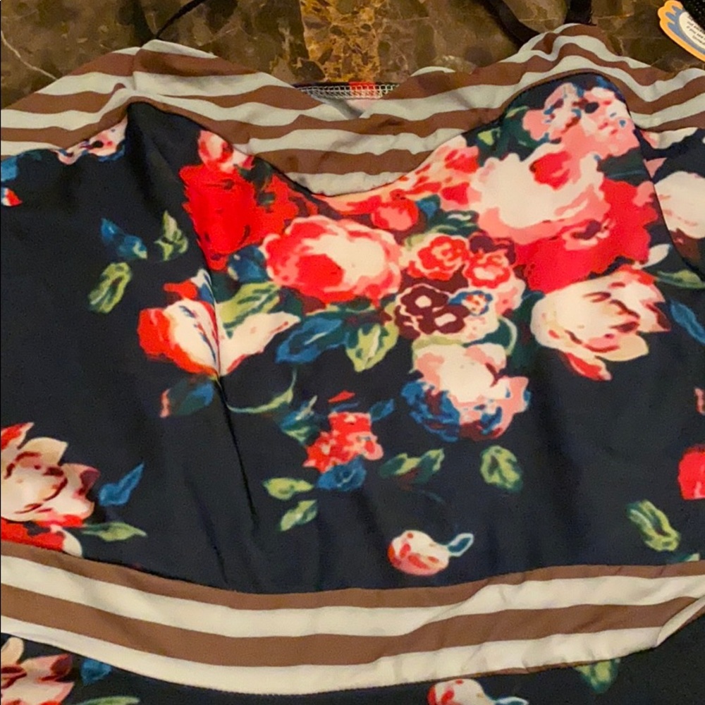 Navy Floral Swimwear - Picture 2 of 5